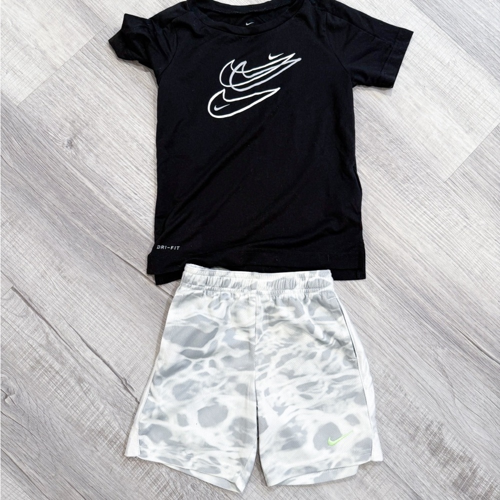 Nike Gray and White Kids Shorts